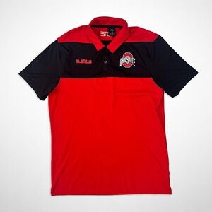 OSU Basketball Team Issue – Red LeBron Logo Polo